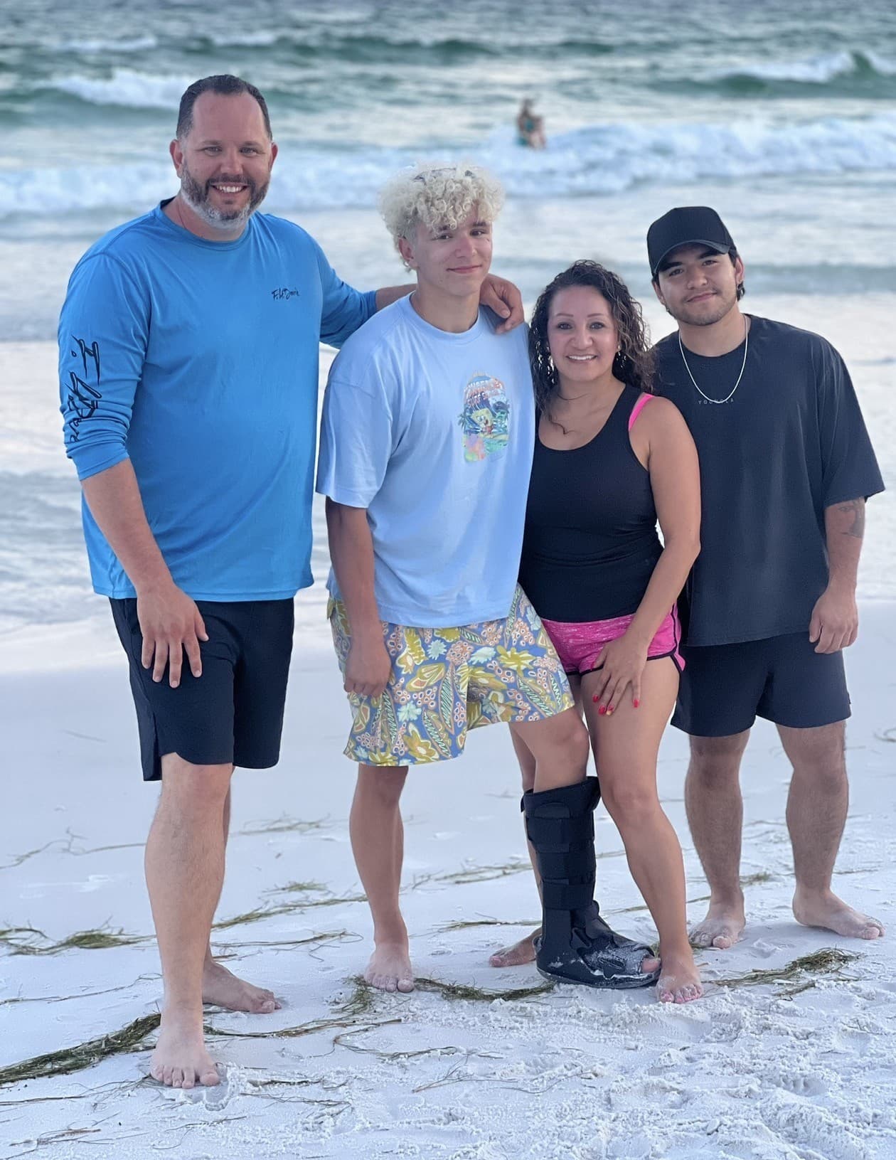 Jason, Maria, and the boys at the beach