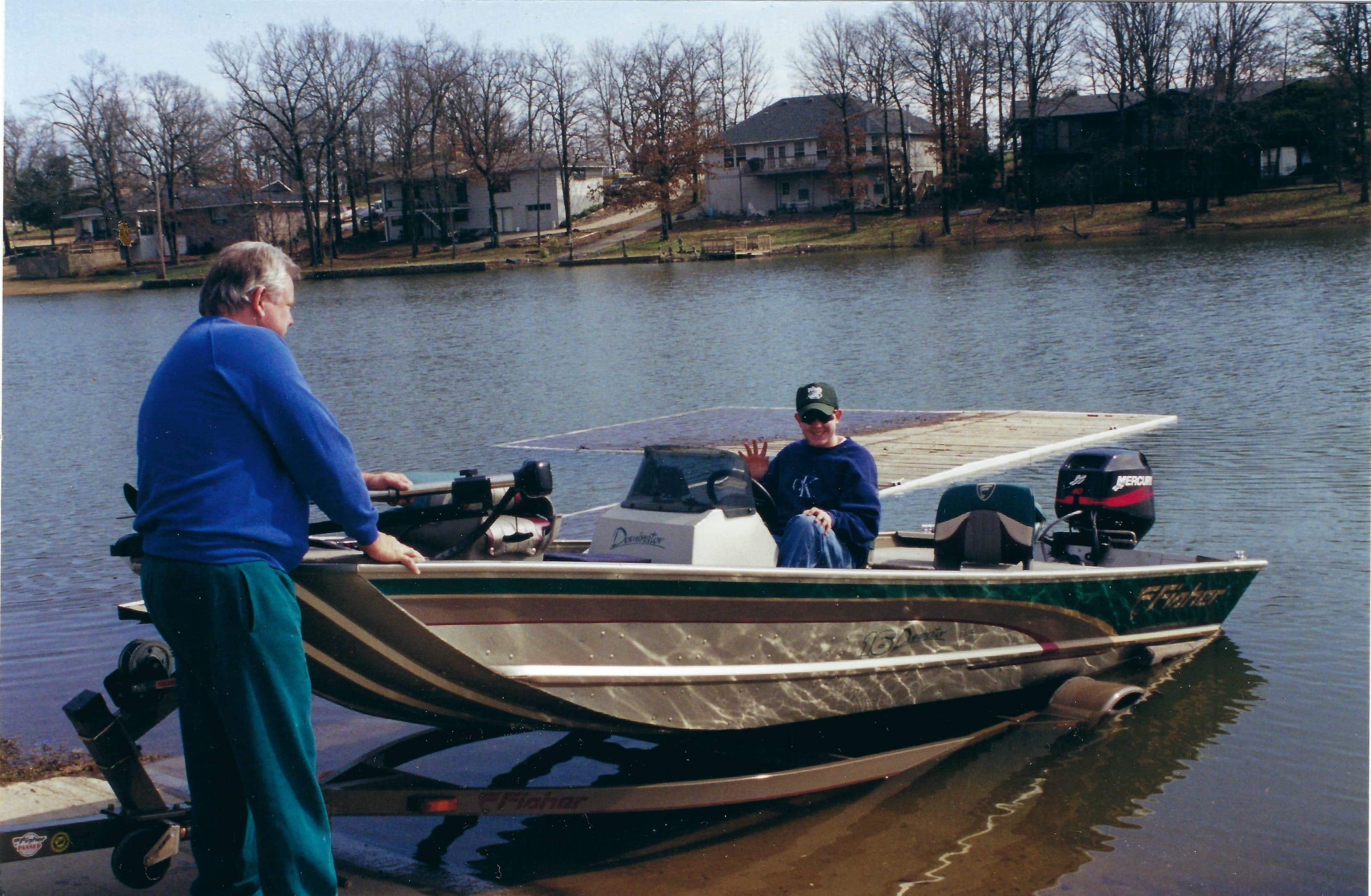 Jason with Roger's new boat